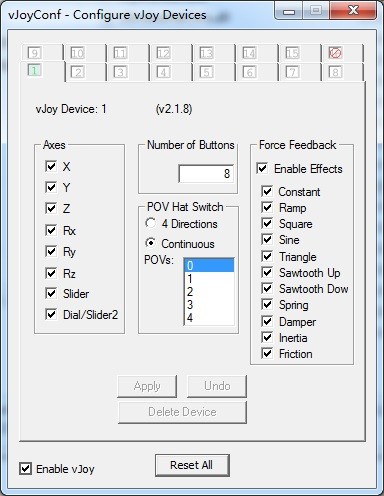 vjoy device(虚拟手柄软件) v2.1.9.1免费版
